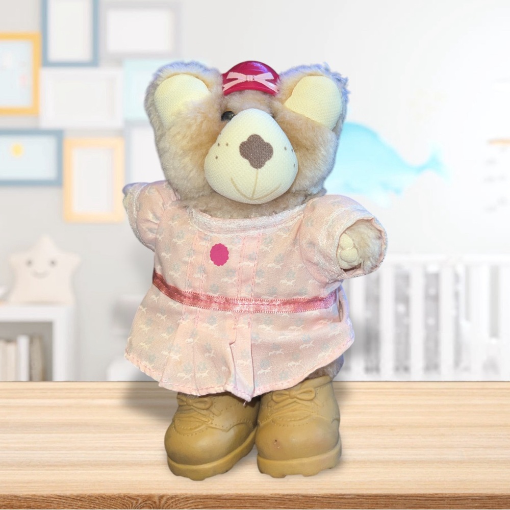 Vintage 1988 Furskins 7" Plush Stuffed Fannie Fay Schoolmistress Teddy Bear